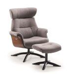 Fauteuil relax manuel en microfibre couleur gris avec repose - pieds - longueur 76 x profondeur 80 x ...