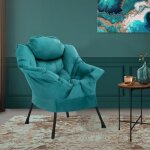 Ml - design fauteuil relax p�trole fauteuil de salon de t�l�vision coussin avec accoudoirs poche lat�rale ...