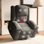 Fauteuil relax - pergar - massage électrique 8 points - chauffage 2 points - gris - 150 kg Fauteuil relax - pergar - massage électrique 8 points - chauffage 2 points - gris - 150 kg