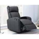 Fauteuil relax en simili isao - noir - vente - unique - relaxation - contemporain - design