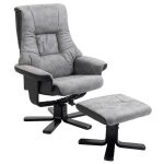 Homcom - fauteuil relax inclinable - microfibre (100% polyester) - 78x82. 5x109cm - gris