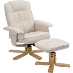 Fauteuil de relaxation charly avec repose - pieds pouf si�ge pivotant dossier inclinable assise rembourr�e ...