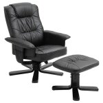 Fauteuil de relaxation charly avec repose - pieds pouf si�ge pivotant dossier iinclinable en synth�tique ...