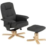 Fauteuil de relaxation charly avec repose - pieds pouf si�ge pivotant dossier inclinable assise rembourr�e ...