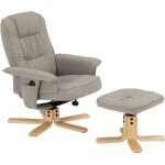 Fauteuil de relaxation charly avec repose - pieds pouf si�ge pivotant dossier inclinable assise rembourr�e ...