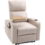 Homcom - fauteuil relaxant massant - tissu en microfibre - 77x93x105cm - beige