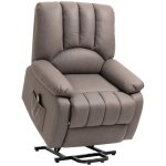 Homcom - fauteuil �lectrique inclinable - microfibre (polyester) - 86x92x102cm - gris
