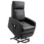 Homcom - fauteuil releveur �lectrique - rev�tement synth�tique - 67x95x105cm - noir