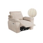 Fauteuil de relaxation lectrique ross en velours ctel - beige