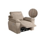 Fauteuil de relaxation électrique ross en velours côtelé - taupe Fauteuil de relaxation électrique ross en velours côtelé - taupe