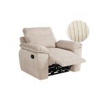 Fauteuil de relaxation manuel ross en velours ctel - beige