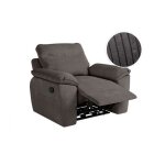 Fauteuil de relaxation manuel ross en velours ctel - gris