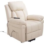 Fauteuil de relaxation releveur boston avec repose - pieds crème Fauteuil de relaxation releveur boston avec repose - pieds crème