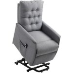 Homcom - fauteuil releveur - lin - 63x92x98cm - gris