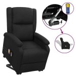 Fauteuil releveur inclinable de massage vidaxl noir tissu Fauteuil releveur inclinable de massage vidaxl noir tissu