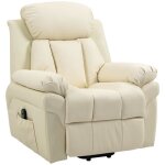 Homcom - fauteuil de relaxation - rev�tement synth�tique pu - 96x93x105cm - cr�me