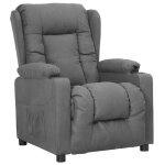 Fauteuil releveur inclinable - salutuya - bd40262 - gris clair - tissu 100% polyester - dossier rglable ...