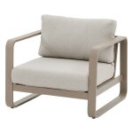 Fauteuil de salon de jardin domilly caf� aluminium et ol�fine - hesp�ride