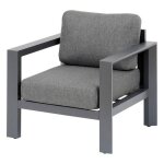 Fauteuil de salon de jardin �vasion graphite polyester et aluminium - hesp�ride