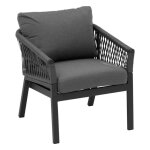 Fauteuil de salon de jardin oriengo anthracite & graphite en aluminium trait� �poxy - hesp�ride