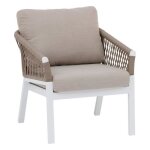 Fauteuil de salon de jardin oriengo taupe & blanc en aluminium trait� �poxy - hesp�ride