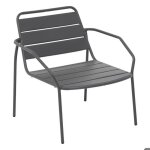 Fauteuil de salon de jardin phuket graphite en acier trait� en epoxy - hesp�ride