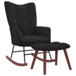 Fauteuil salon mvs - chaise  bascule avec repose - pied noir velours985 kg
