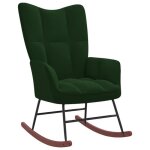 Fauteuil salon mvs - chaise à bascule vert foncé velours985 kg Fauteuil salon mvs - chaise à bascule vert foncé velours985 kg