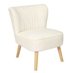 Fauteuil - home deco factory - erika - bouclette - blanc