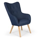 Fauteuil scandinave klarys tissu bleu