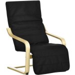 Fauteuil relax - chaise de salon - homcom - repose - pied r�glable d�houssable confort repos - bois massif ...