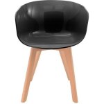 Fauteuil - mac - andrews - spirit - assise polypropyl�ne / polycarbonate - pieds h�tre massif - noir ...