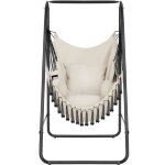Hamac - tectake - fauteuil suspendu alison style boho avec capacit de charge de 160kg - beige