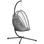 Outsunny - fauteuil suspendu de jardin - acier - 100x131x194cm - gris