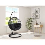 Fauteuil suspendu en r�sine tress�e - noir - bontoc de mylia