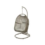 Fauteuil suspendu ?uf de jardin - jardideco - royan - marron - m�tal - 95 x 95 x 195 cm