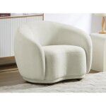 Fauteuil en tissu bouclette blanc ivoire bovana de pascal morabito Fauteuil en tissu bouclette blanc ivoire bovana de pascal morabito