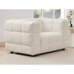 Fauteuil en tissu bouclette blanc ivoire lerici