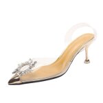 Femme chaussures chaussures � la mode pour femmes � talons hauts baotou semi - trail strass assortis ...