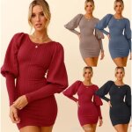 Femmes hiver automne moulante ctele robe 2021 nouveau lh1117pdrss03bgs rouge