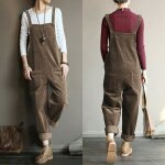 Femmes hiver automne vintage salopette en velours côtelé sangle combinaisons sans manches salopette kaki ... Femmes hiver automne vintage salopette en velours côtelé sangle combinaisons sans manches salopette kaki ...