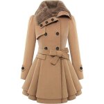 Femme manteau chaud longues manteau dhiver manteau mélange de veste trench blouson à capuche kaki Femme manteau chaud longues manteau dhiver manteau mélange de veste trench blouson à capuche kaki