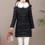Les femmes manteau dhiver chaud à capuchon épais chaud caraco long pardessus noir Les femmes manteau dhiver chaud à capuchon épais chaud caraco long pardessus noir