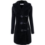 Femme manteau long a capuche noir