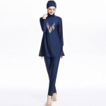 Femmes musulmanes maillot de bain couverture complète beachwear islamique burqini feuilles - impression ... Femmes musulmanes maillot de bain couverture complète beachwear islamique burqini feuilles - impression ...