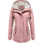 Femme parka  capuche manteau hiver chaud  capuche veste long manteau  capuche zipp (rose)