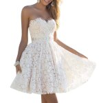 Femme robe de cocktail du soir sans manche robe en dentelle floral maxi blanc