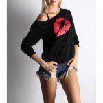 Femmes t - shirt casual a - line epaule shirt dentelle hemd dames chic top tunique elegant chemise mode ...