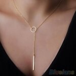 Collier - femme - alliage - plaqu or - 50cm - forme de y