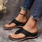 Femme tong ergonomique claquette semelle epaisse flip flops enfiler bout ouvert piscine arch support ...